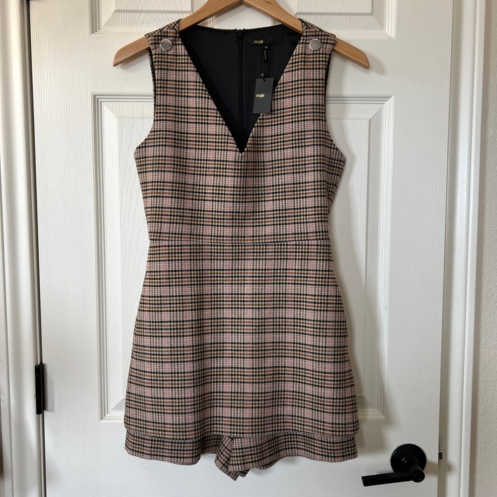 Anthropologie Maje Plaid Romper